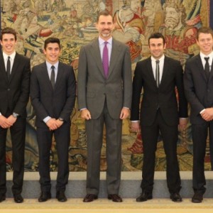Il Re Felipe VI di Spagna riceve i tre Campioni del Mondo
