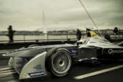 Simona de Silvestro drives Formula E car through Geneva