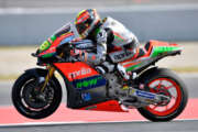 LE APRILIA ALLA PROVA DEL TRACCIATO DEL MONTMELO' CHE DOMANI AFFRONTERANNO PER LA PRIMA VOLTA IN GARA