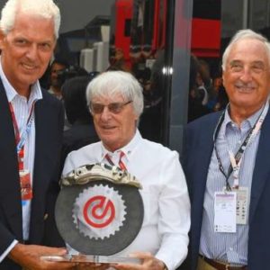 BREMBO PREMIA MARCO TRONCHETTI PROVERA CON IL `BERNIE ECCLESTONE AWARD 2016′ AL GP D’ITALIA DI FORMULA UNO