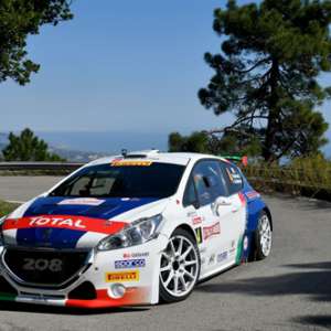 Al 64°Rallye Sanremodopo quattro prove conducono Paolo Andreucci e Anna Andreussi, Peugeot 208 T16 R5