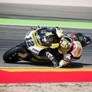 Tom Lüthi (7e) en troisième ligne du GP d'Aragon Moto2