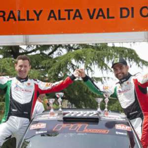 LEOPOLDO MAESTRINI SUL PODIO DEL RALLY ALTA VAL DI CECINA