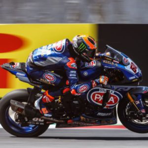 Van der Mark sets the fastest lap time ahead of Rea and Bautista before suffering a huge crash