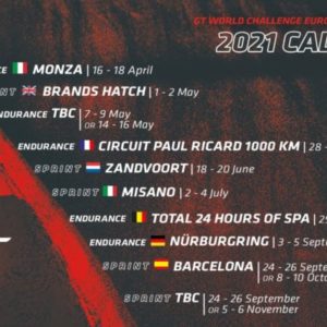 GT World Challenge Europe Powered by AWS confirms return to 10-round championship in 2021