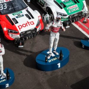 The 2020 DTM champion is driving an Audi: Triumphant trio of Rast, Frijns and Müller on the podium again