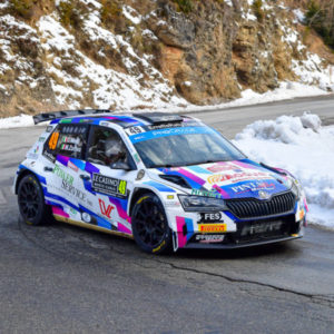 AL RALLYE MONTE-CARLO CHRISTIAN MERLI È TERZO DEGLI ITALIANI CON LA SKODA DELL'ERREFFE RALLY TEAM