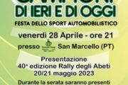 40° RALLY DEGLI ABETI E ABETONE: LA PRESENTAZIONE SARA’ VENERDI’ 28 APRILE ALLE ORE 21,00 AL DYNAMO CAMP DI LIMESTRE