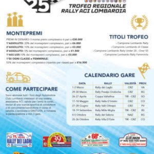IL TROFEO DELLE PROVINCE LOMBARDE PARTE CON IL RALLY DEI LAGHI: MONTEPREMI DA TRENTAMILA EURO
